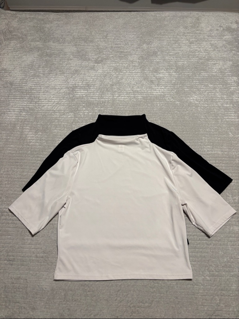 H&M Black & White Short-Sleeve Mock Neck Tops - 2-Pack